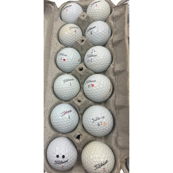 Used Titleist Golf Balls Set Of 24 With Assorted Markings 102c - Picture 2 of 4